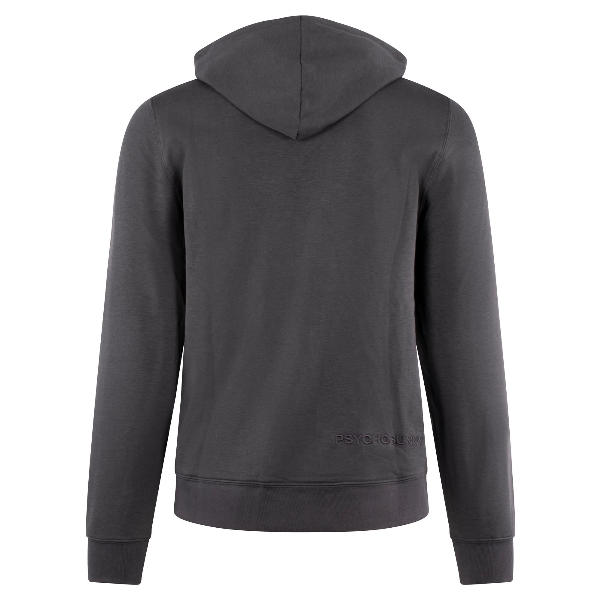 Psycho Bunny Grant Texture Mens Hoodie Blackened Pearl